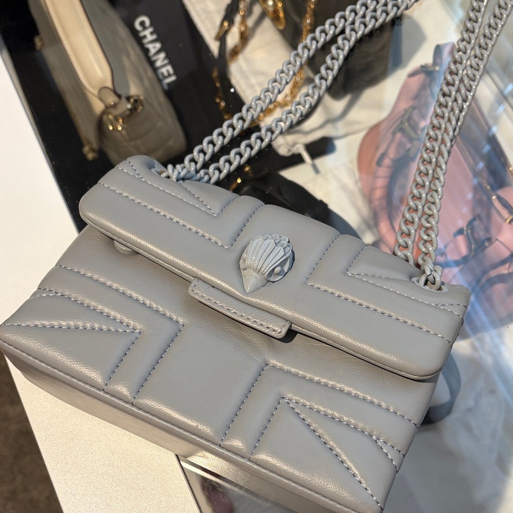 Kurt Geiger London Elegant Gray Quilted Shoulder Bag